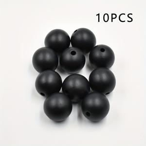 TEMU 10개 초대형 나무 루즈 비즈, 직경 4cm, 블랙 & 화이트 초대형 비즈, 매끄러운 라이트 우드 인터벌 비즈, DIY 수공예, 홈 용 DIY 장식 비즈, 팜하우스 (비즈)