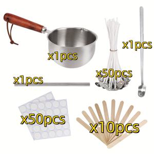 TEMU 블링펀 캔들 만들기 키트 (왁스 용기 포함) - 심지, 스티커, 홀더 및 왁스 센터 도구가 있는 DIY 향초 및 왁스 녹이기 공예용!