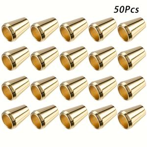 TEMU 50개 금속 벨 스토퍼, 원뿔형 끈 끝 잠금 고정 장치, 전기도금 공정, 재봉용 로프 버클