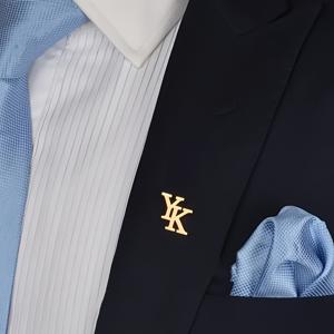 TEMU 남성용 이름 브로치, 2개 이니셜 칼라 핀, 맞춤형 주얼리 선물, 생일 선물, 파티 기념품