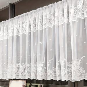 TEMU 1개 프렌치 빈티지 레이스 쉬어 커튼 - 필터링 도어 패널, 탑 폴 포켓, 아이릿 행잉 레이스 실 창문 드레이프, 웨딩, 침실용 - 세탁기 사용 가능 / 레이스 실 패브릭