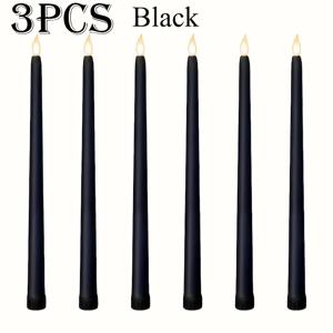 TEMU 3개 세트의 리얼한 깜박이는 LED 불꽃 없는 양초 - 배터리 작동 플라스틱 양초 홀더 포함 (배터리 미포함), 홈 디너, 결혼식, 파티 및 축제 장식에 적합합니다. 이 불꽃 없는 깜박이는 양초는 Ambi를 제공합니다.