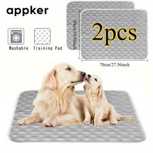 TEMU Appker 고양이 및 강아지 소변용 워셔블 및 재사용 가능 패드 2개입, 모든 크기의 반려동물에게 적합한 훈련 패드, 냄새 제거식 배변 패드, 강아지 매트리스, 크레이트 패드, 모든 계절에 적합, 다양한 크기로 제공!|배변패드