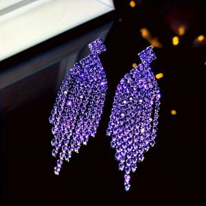 TEMU 우아한 롱 드롭 태슬 귀걸이 한 쌍 - 결혼식, 파티, 일상용 - 빈티지 글램 주얼리 - 여성의 정장 및 캐주얼 이벤트 - 사계절 무소속 우아함, 파티 액세서리, 섬세한 디테일, 패션 애호가