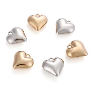 TEMU 10개 27x28mm 플라스틱 CCB 하트 펜던트 골드 실버 러브 DIY 액세서리, 패션 핸드메이드 주얼리 만들기용 목걸이 팔찌 귀걸이 키체인 휴대폰 체인 장식 소품, 선물 및 공예 재료, 세밀한 디테일, 가벼운 무게, 크래프트 매력, DIY 애호가용