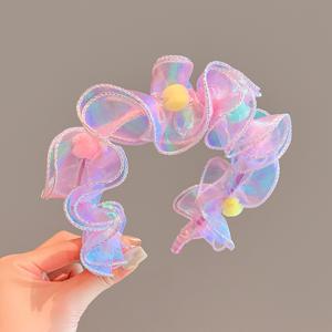 TEMU 1개 '파스텔 무지개 머리핀 - 멀티컬러 그라데이션 (핑크/퍼플/블루/핑크/그린/옐로우/핑크) 달콤한 반짝임 효과 헤어 액세서리, 파티, 프로모션, 캐주얼 의상용 - 사계절 머리 장식