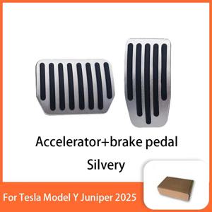 TEMU Tesla Model Y Juniper 2025 업그레이드 풋 페달 패드 - 미끄럼 방지 가속기 & 레스트 매트, 인체공학적 디자인 / 액센트, 내구성 좋은 알루미늄 합금, 모든 모델에 적합, 간편한 설치|발매트