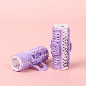 TEMU 스프링 클램프 포함 6개입 헤어 롤러 - 이중층 접이식 에어 뱅 컬러, 재사용 가능한 휴대용 DIY 컬링 로드, 홈 여행 살롱용, 볼륨감 있는 웨이브 & 모든 헤어 타입(일반, 곱슬, 웨이브)에 적합