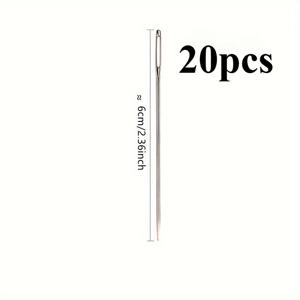 TEMU 20개 대형 아이 바늘 손바느질 크로스 스티치 바늘 큰 구멍 인조 가죽 봉제 리본 자수 바늘 두꺼운 스웨터 울 바늘 니트 실 두꺼운 바늘|십자수