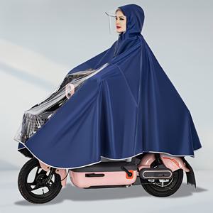 TEMU 전기 자전거용 신상 롱 풀 바디 , 강우에 대비한 디자인, 남녀 공용 모란디 컬러, 더 큰 크기와 두께로 디자인됨.|전기자전거