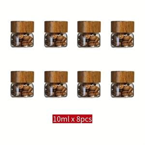 TEMU 식품 등급 10ML/20ML/30ML 유리 보관 용기 2/4/8개입 (플라스틱 뚜껑 포함) - GSIGD 다기능 미니 밀폐 용기, 향신료, 조미료, 커피 원두, 건조 꽃, 차잎 보관에 적합, 건조 분말, 보석 보관에 적합|커피|화분