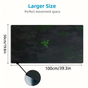 TEMU 1개 대형 게이밍 마우스 패드 - 다크 그린 육각 테크 패턴 & 미끄럼 방지 고무 베이스, PC/컴퓨터/사무실용 오버사이즈 데스크 매트 - 세탁 가능한 표면, 내구성 있는 미끄럼 방지 디자인 - 게이머 및 기술 애호가를 위한 이상적인 선물 (블랙/그린)|책상|컴퓨터책상
