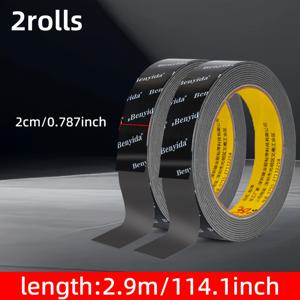 TEMU 2개입 고점도 잔여물 없는 폼 양면 테이프, 고온용 자동차용 접착제, 잔여물 없는 접착제, 리어 스포일러, 레인 바이저, 엠블럼 고정용