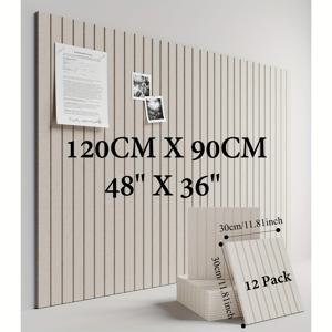 TEMU 12개입 대형 사이즈 펠트 게시판 120CM*90CM 자가 접착 방음 패널, 녹음 방음 재료, 가정 사무실 교실용 코르크 보드, 벽 장식.