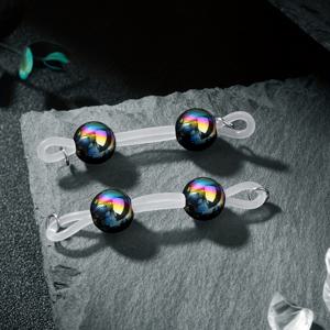 TEMU 고급스러운 컬러풀 아크릴 비즈 바디 주얼리, 조절 가능한 탄력 있는 후프, 피어싱 필요 없이 편안한 착용, 여성용 피어싱 주얼리 액세서리|피어싱