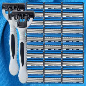 TEMU 샤프 6단 블레이드, 멀티펑셔널 스크래퍼, 남녀공용 면도기, 면도기 헤드, 스크래치 방지 남성용 수동 면도기, 스테인리스 스틸 블레이드, 면도 도구, 면도기, 수염 블레이드