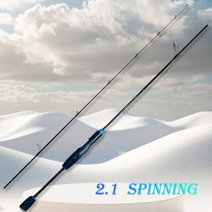 TEMU /2.1m 2단 UL 경량 낚싯대 - 송어, 파이크, 배스 겸용 - 초고속 팁 헤비파워 라인, 가벼운 카본 파이버 루어 로드, 그립 & 가이드 포함, 직선 핸들 건넬, 바닷물/민물용 (초보자 친화적)|낚시대