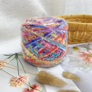 TEMU 100그램의 혼합 털실입니다. 기계 뜨개질, 손뜨개질 및 코바늘 뜨개질에 적합합니다. 이 특별한 루프형 플러시 털실은 반짝이는 무지개 효과를 가지고 있으며, 고품질의 부드러운 청키 소재로 제작되었습니다. 코바늘 가방, 모자, 스카프 제작에 완벽합니다.