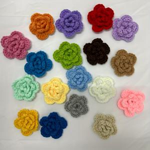 TEMU 18가지 코바늘 뜨개질 꽃 - 핸드메이드 5잎 꽃무늬 패턴 (핑크, 그린, 오렌지, 보라, 빨강, 갈색, 노랑, 청록색, 복숭아색, 라벤더) - 스웨터, 홈 데코용 부드러운 폴리에스터 실 - 코바늘 뜨개질 애호가 및 재봉 프로젝트에 적합, 색상, 부드러운 실