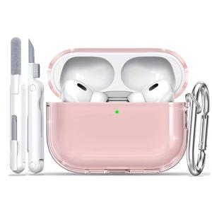 TEMU Airpods Pro 3세대 보호 케이스, 부드러운 TPU 소재, 디자인 특징, 클리닝 키트 포함, Airpods Pro 3 호환 - 화이트