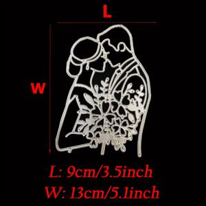 TEMU 웨딩 커플 커팅 다이즈 브라이드 브라이드그룸 메탈 다이 컷 DIY 스크랩북 앨범 인사 카드 만들기 종이 공예