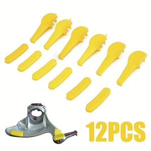 TEMU 12개 내구성 나일론 타이어 레버 덕 헤드 인서트 - 노란색, 6.5mm 폭 x 80mm 길이의 타이어 교환 시 휠 핸들링 향상을 위한 림 프로텍터, 타이어 도구