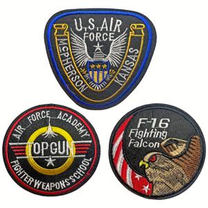 TEMU 남성용 자수 패치 3개 세트, 미국 공군 의류 및 백팩 액세서리용.