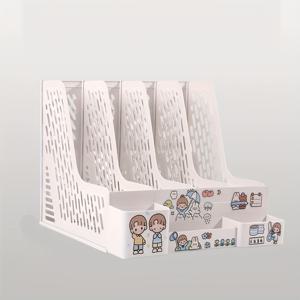 TEMU [만화 스티커 보내기] 책장 데스크탑 책 스탠드 A4 파일 보관함 폴더 책꽂이 파일 랙 아카이브 보관 선반 파일 정리함 사무실 책상 용품 (파일 보관용)