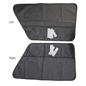 TEMU 좌우 차량 문용 애완동물 보호 패드 한 쌍. 사용 시, 2개의 플라스틱 조각을 유리 틈에 삽입하고 위치를 조정한 후 5쌍의 접착 매직 스티커로 문 패드를 고정합니다. 이 제품은 애완동물이 차량 문 표면이나 천 표면을 긁거나 더러워지지 않도록 합니다