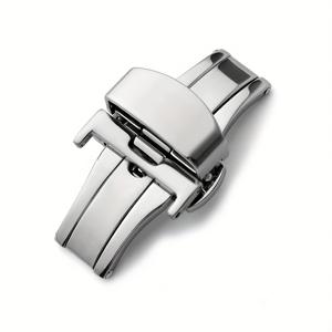 TEMU 1개 스테인리스 스틸 더블 클릭 자동 걸쇠, 캐주얼 스타일 시계 밴드 걸쇠, 비 텍스타일 위빙, 16mm 18mm 20mm 22mm 사이즈 제공, 시계 밴드 액세서리