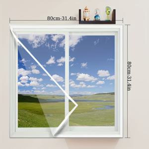 TEMU 집에 부착할 수 있는 자기 접착식 방충창, 모기를 막는 투명한 망으로 구멍 없이 설치되는 커튼 스크린
