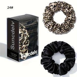 TEMU 2개 실크 헤어 타이 - 3.5cm 폭의 넓은 밴드가 있는 우아한 헤어 곱창 밴드, 여성용 부드럽고 내구성 좋은 헤어 밴드, 올림머리, 번 스타일 및 일상적인 헤어스타일에 적합, 번 스타일링, 고품질 곱창 밴드