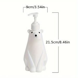 TEMU 세균이 없는 소재로 만들어진 극지곰 모양 비누 디스펜서 세트 - 전기를 사용하지 않는 바닥형 리필 가능한 샴푸 샤워 젤 핸드 소프 펌프 병|비누받침대