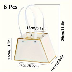 TEMU 6개 세트 할로윈 & 크리스마스 선물 포장 가방, 우아한 꽃다발 종이 토트백 – 웨딩, 생일, 어머니날 파티 장식용