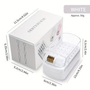 TEMU 30슬롯 네일 드릴 비트 정리함과 브러시 거치대 - 무취 매니큐어 도구 보관함, 폴리싱 헤드 및 액세서리용