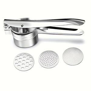 TEMU 3-in-1 스테인리스 감자 마셔, 라이스러 & 프레스 - 마늘, 야채 & 과일에 완벽 - 필수 주방 가제트