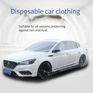 TEMU Win-Everay 자동차 필수품 일회용 차량 커버 - 투명, 태양 및 비 보호, 방진 PE 필름, 모든 차량에 적합, 기아 및 유사 모델에 이상적