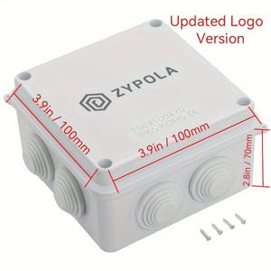 TEMU ZYPOLA 싱글 팩, ABS 플라스틱 방수 조인트 박스, 범용 전기 엔지니어링 인클로저, 방진 디자인, 화이트, 대형 사이즈 3.94