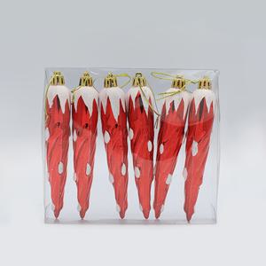 TEMU 6개 세트 레드 스파이럴 크리스마스 트리 장식 - 캔디 펜던트 디자인, 축제 파티 & 선물용, 배터리 불필요, 할로윈