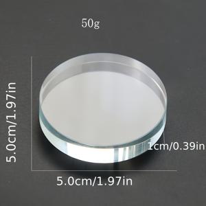 TEMU 우아한 2인치 라운드 글라스 디스플레이 스탠드 베이스 - 투명, 다용도 페이퍼웨이트 & 네일 아트 팔레트, 보석, 수집품 및 사진 소품, 장식 및 공예, 유리 장식에 이상적