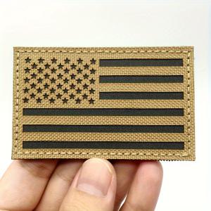 TEMU 후크 및 루프 패스너가 있는 튼튼한 적외선 반사 미국 국기 패치 - 유니폼, 배낭, 조끼 및 모자에 다용도 부착