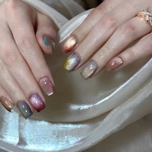 TEMU 30개 캔디 고양이 눈 크리스탈이 포함된 유니크한 고양이 눈 네일, 손으로 염색, 반투명, 달콤한 캔디 유리 비즈, 스타일리시하고 다재다능하며 매력적이고 마법 같은 미스틱 스타리 나이트, 축제 행사에 완벽한 선물.