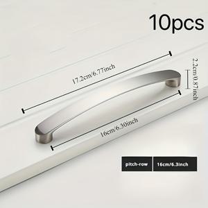 TEMU 매트 알루미늄 합금 캐비닛 손잡이 10개 세트 - 주방 및 화장대 문에 적합한 내구성 있는 금속 서랍 손잡이, 부식 방지, 설치 나사 포함, 가정용 가구를 위한 완벽한 하드웨어 액세서리.