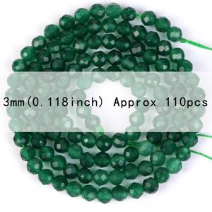 TEMU LOMUINE 1 가닥 면상 그린 칼세도니 스톤 비즈, 2mm-4mm 라운드 보석 DIY 쥬얼리 만들기, 팔찌, 목걸이 - 공예 용품