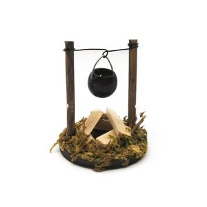 TEMU 목재 소형 가스레인지 및 냄비 세트, 손수 제작된 목재 벽난로 모형, 다목적 실내 및 실외 디스플레이, 미니 정원, 요정 정원, 모델 집 주방 장식, 테이블탑 쇼케이스, 계절 테마