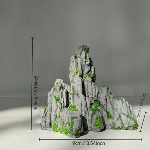 TEMU 미니어처 수족관 장식 - 창의적인 어항 풍경 액세서리, 내구성 있는 석고 구조