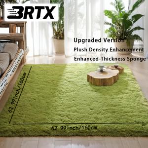 TEMU 천연 잔디색 긴 플러시 폴리에스터 카펫 1개, 실내 전체 커버를 위한 고급스러운 단색 직사각형 대형 러그, 거실 및 침실 침대 옆에 적합, 부드럽고 푹신하며 두꺼운 신선하고 편안한 카펫