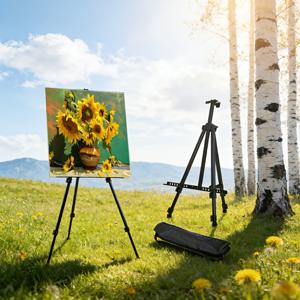 TEMU 1개 고강도 조절 가능한 이젤 삼각대 베이스 - 접이식 스튜디오 & 디스플레이 스탠드, 휴대용 그림 그리기 랙, 사진가/홈/오피스용, 견고한 철제 구조, 공간 절약형 디자인, 예술 및 사진 장비, 내구성 강화, 홈 오피스 세팅, 튼튼한 제작, 홈 데코레이터