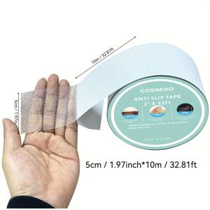TEMU 1롤 COSMIXO 미끄럼 방지 테이프, 4x33피트 - 투명, 방수 안전 테이프, 계단, 보트, 수영장 및 욕실용 - 노인, 어린이, 애완동물에 이상적 - 부드럽고 맨발로 편안, 실내/외부 사용 가능