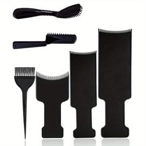 TEMU 6개 헤어 염색 및 빗 세트. 튼튼한 ABS 플라스틱 손잡이와 모든 헤어 타입에 적합한 나일론 브러쉬가 특징이며, 간편한 세척 및 스타일링을 위해 설계되었습니다.